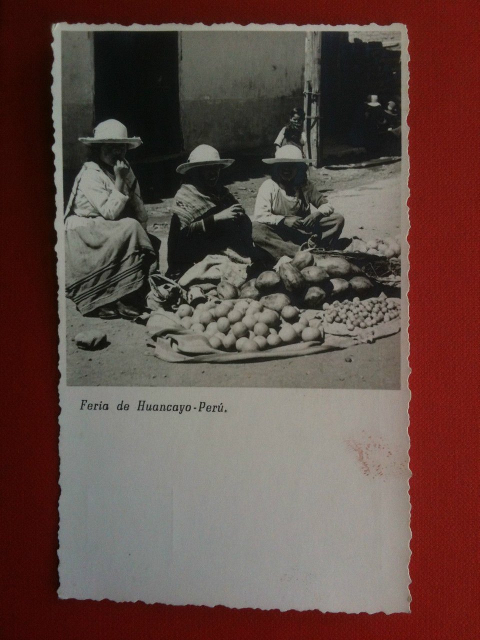 Cartolina/Tarjeta foto vera metà '900 Udo Schack Perù Feria non …