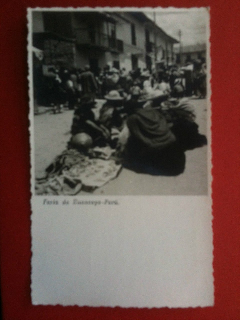 Cartolina/Tarjeta foto vera metà '900 Udo Schack Perù Feria non …