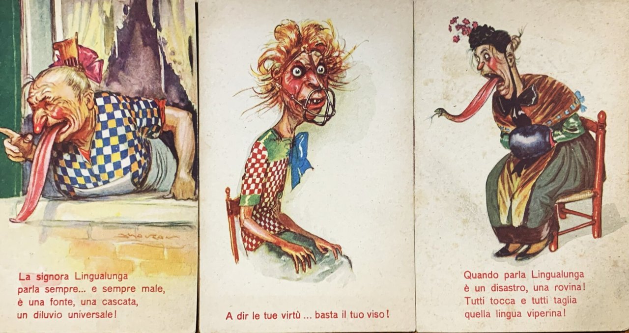 Cartoline illustrate La signora Lingualunga - Una firmata da Mauzan … | Immagine principale