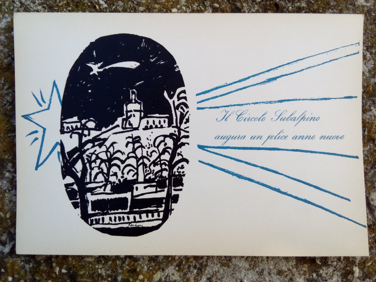 Cartoncino auguri Il Circolo Subalpino - illustrato da E. Paulucci