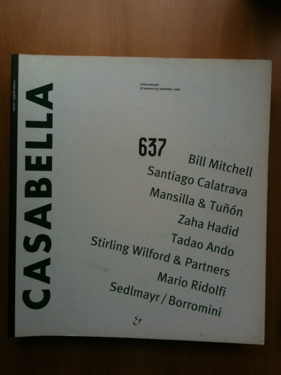 Casabella n^ 637 Settembre 1996