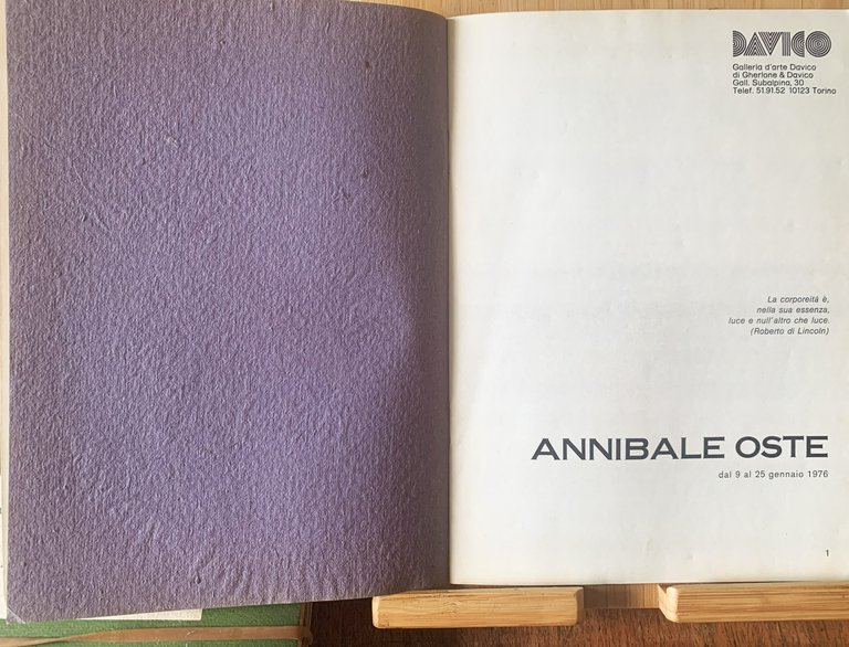 Catalogo d'Arte Annibale Oste - Davico Torino 1976