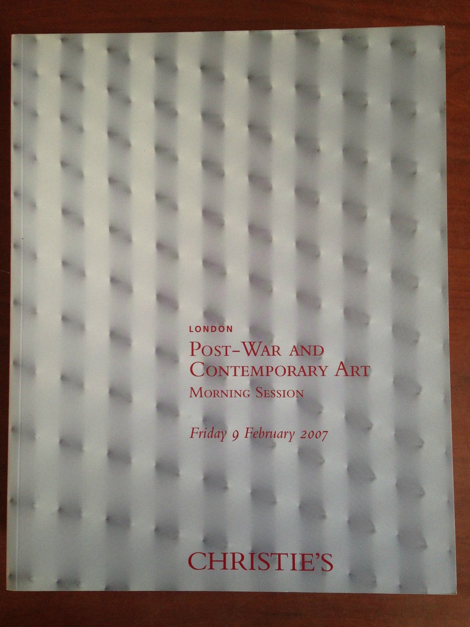 Catalogo d'Asta Christie's Post-War and Contemporary Art London 2007 - …
