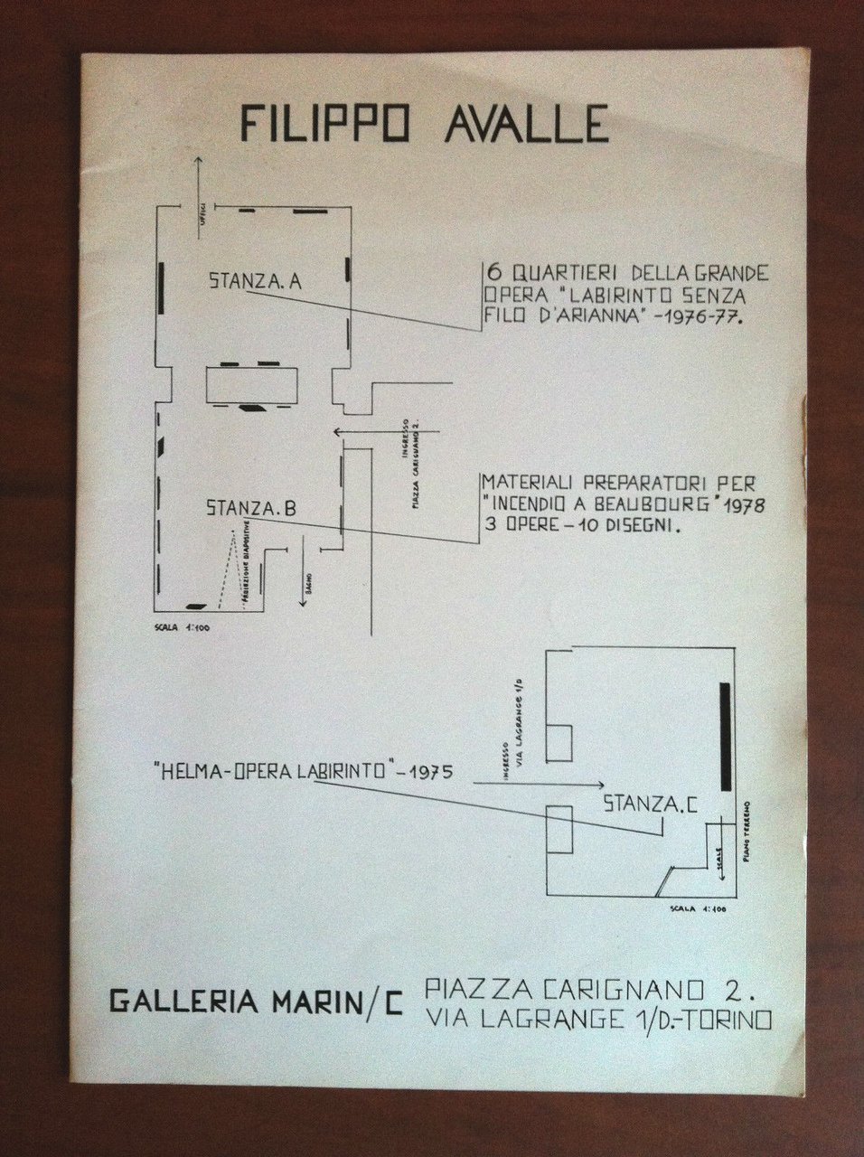 Catalogo della mostra di Filippo Avalle Galleria Marin Torino 1978 …