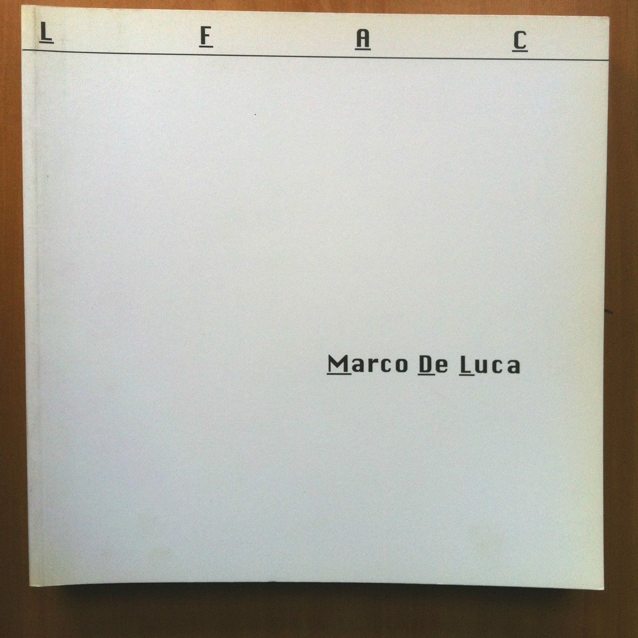 Catalogo della mostra di Marco De Luca LFAC Torino 2001- …