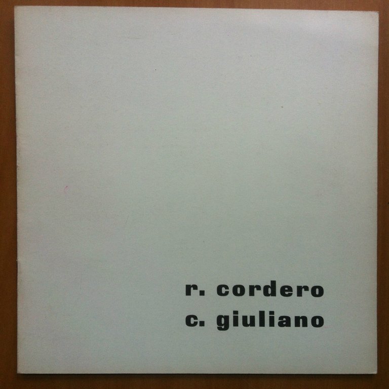 Catalogo della mostra di R. Cordero C. Giuliano Promo. Belle Arti Asti - E18556