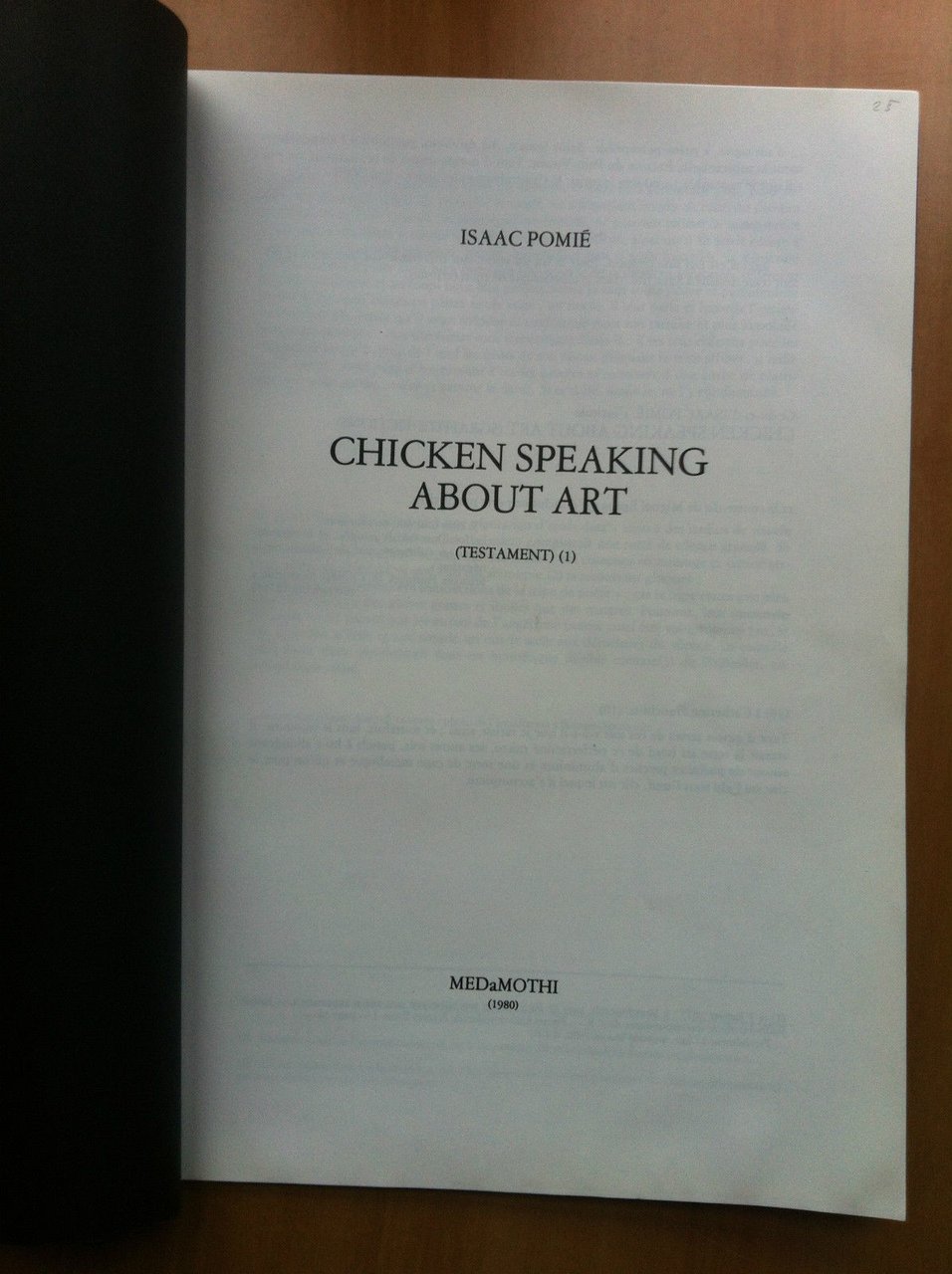 Catalogo delle opere di Isaac Pomié Chicken speaking about art …