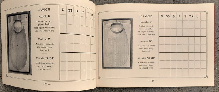 Catalogo Fabbrica Camicie E. Maina Torino inizi '900