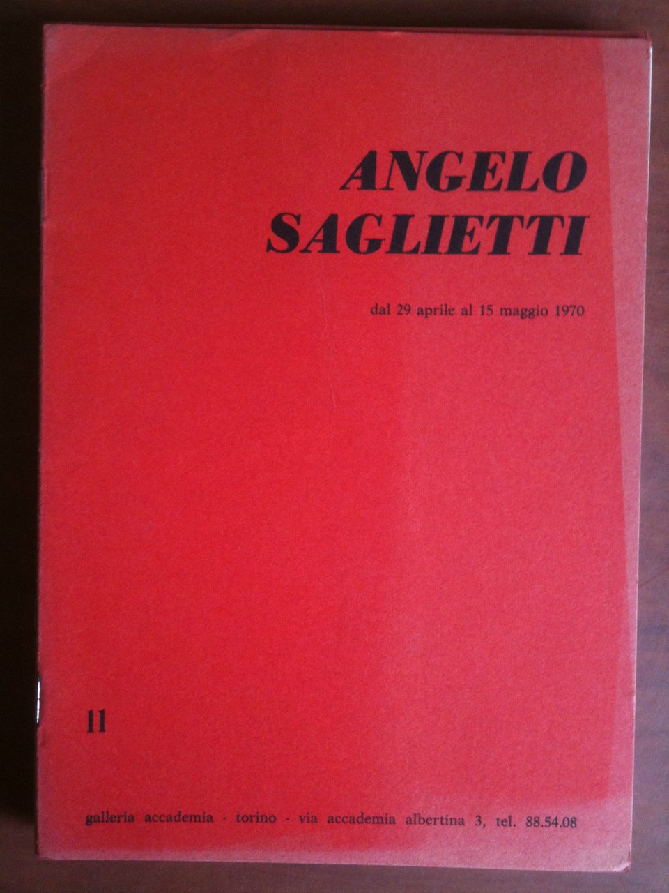 Catalogo mostra di Angelo Saglietti Galleria Accademia Torino 1970 - … | Immagine principale