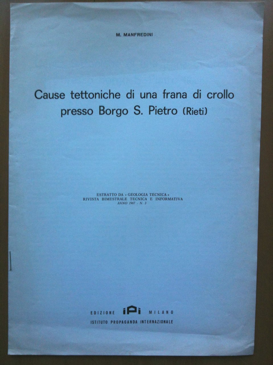 Cause tettoniche di una frana di crollo presso Borgo S. …