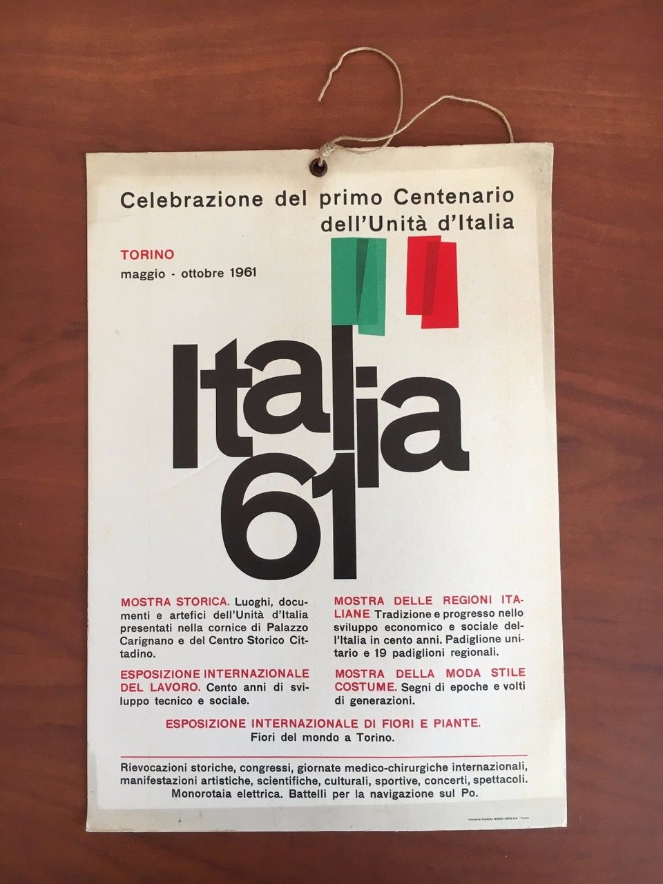 Celebrazione primo centenario dell'Unità d'Italia 1961 locandina - E22527