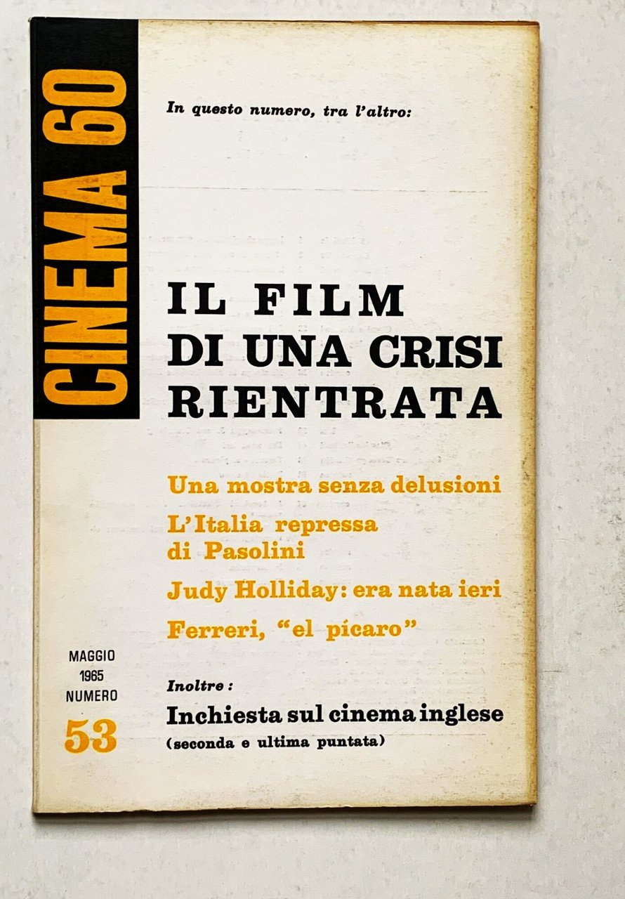 Cinema '60, mensile di cultura cinematografica (n. 53 - anno … | Immagine principale
