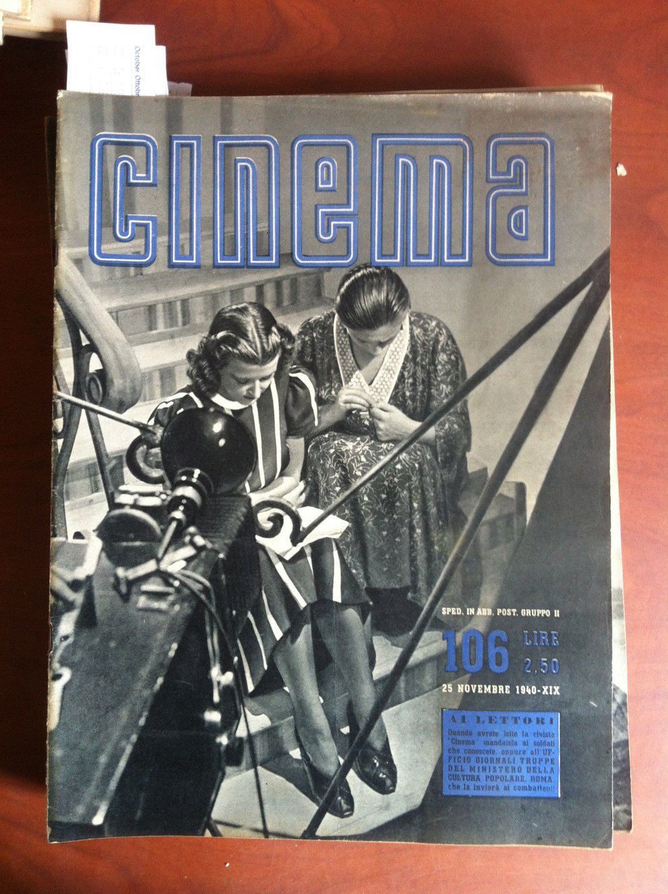 CINEMA n^ 106 - 25 Novembre 1940 Cover: Lia Marini …