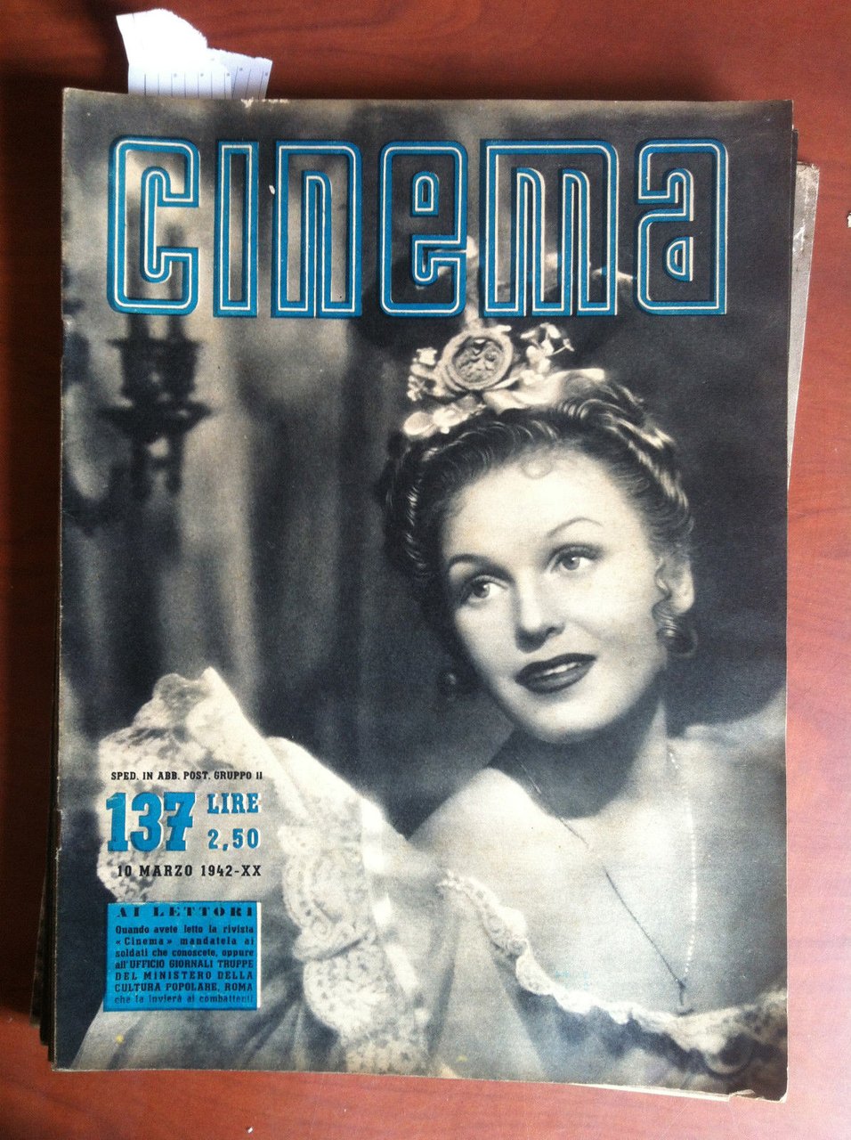 CINEMA n^ 137 - 10 Marzo 1942 Cover: Assia Noris …