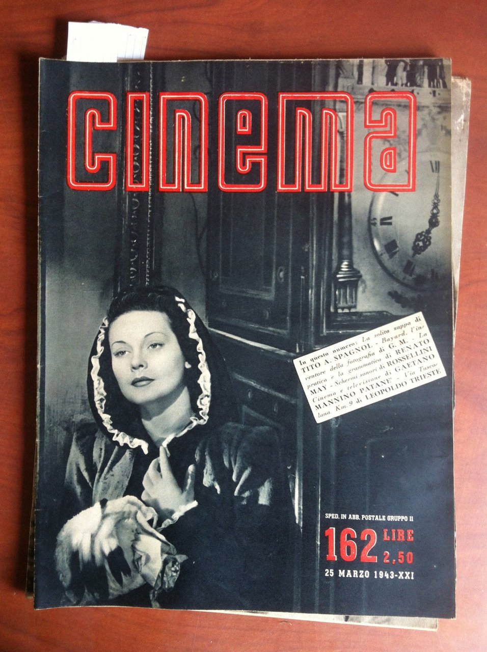 CINEMA n^ 162 - 25 Marzo 1943 Cover: Maria Denis …