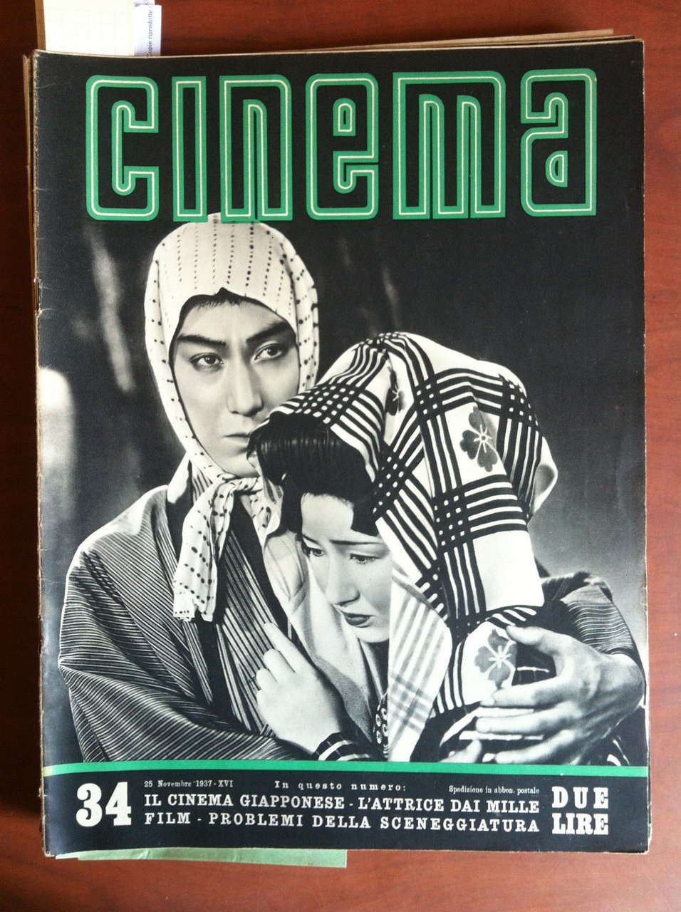 CINEMA n^ 34 - 25 Novembre 1937 Cover: Chiezo Kataoka …