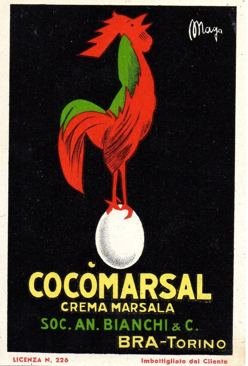 COCOMARSAL etichetta con disegno di Maga anni '30