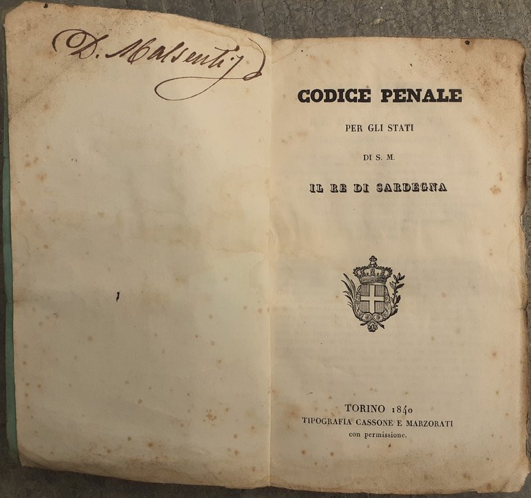 Codice Penale per gli Stati di S: M: Il Re … | Immagine Gallery 2