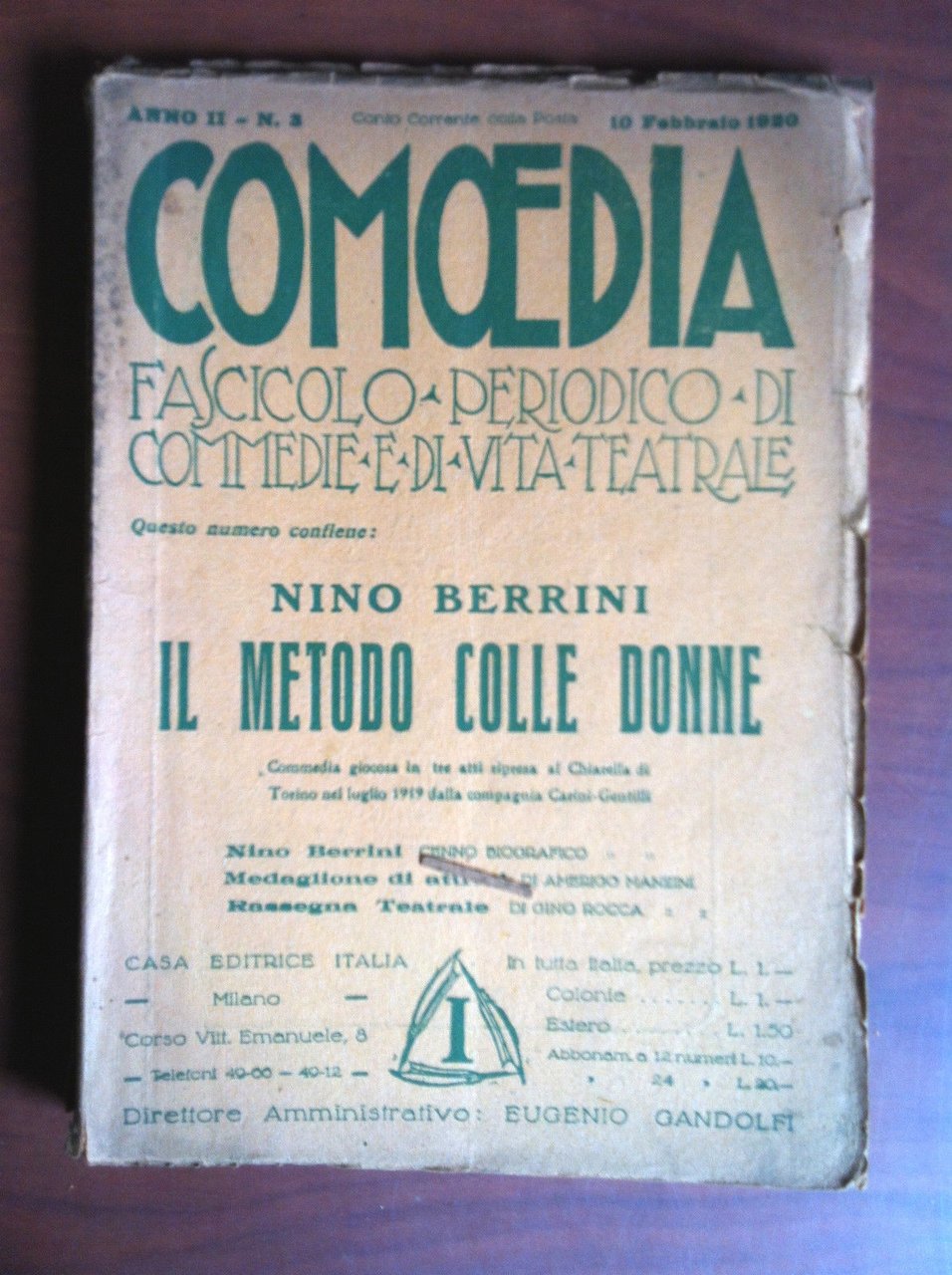 Comoedia Anno II n^ 3 - 10 Febbraio 1920 - …
