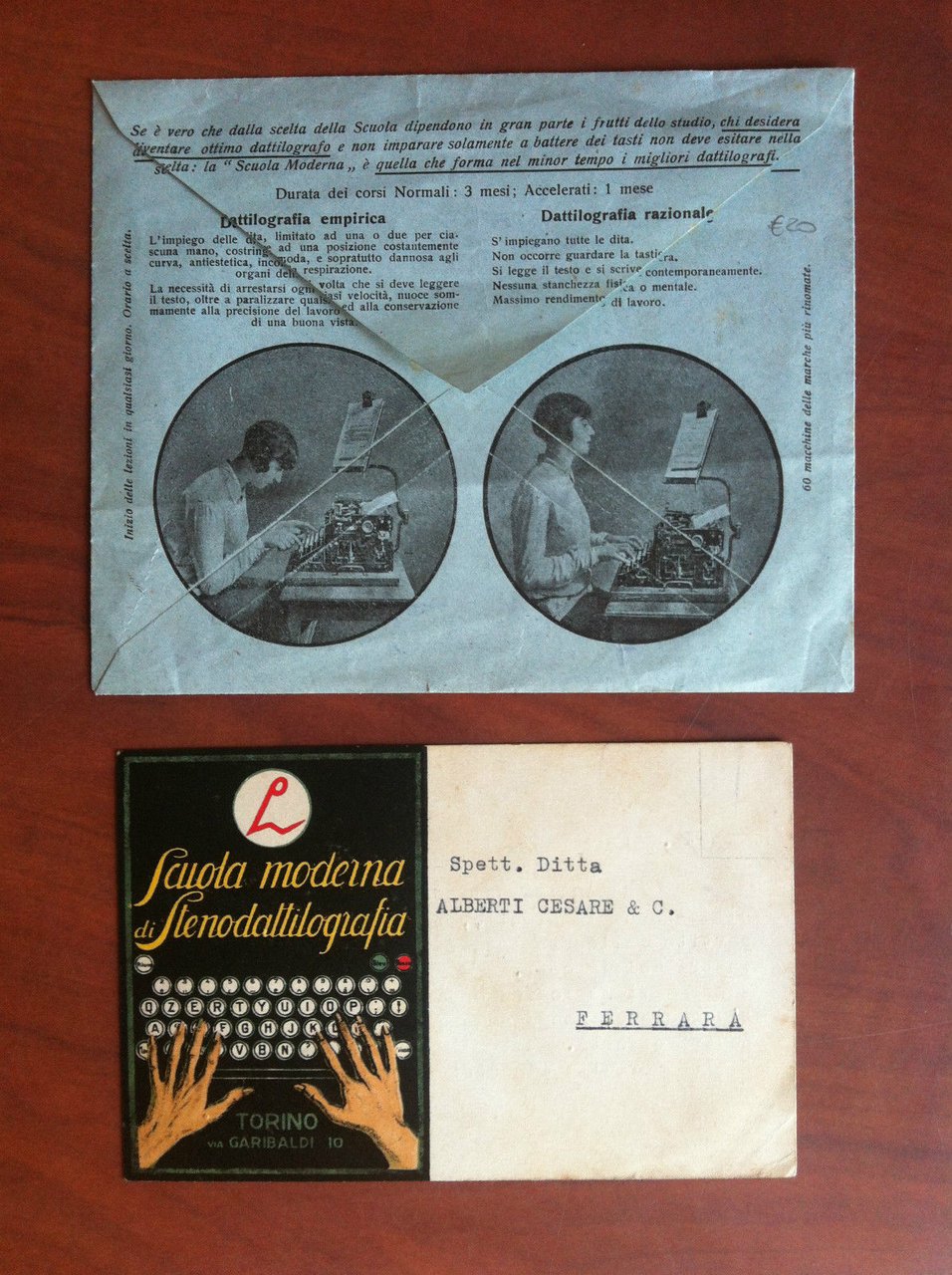 Comunicazione commerciale della ASDI Scuola Stenodattilografia 1925 - E19485