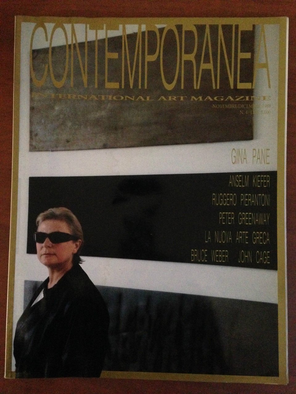 Contemporanea n^ 4 Novembre/Dicembre 1988 - Cover: Gina Pane - …