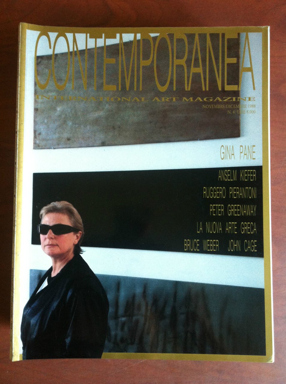 Contemporanea n^ 4 Novembre/Dicembre 1988 - Cover: Gina Pane