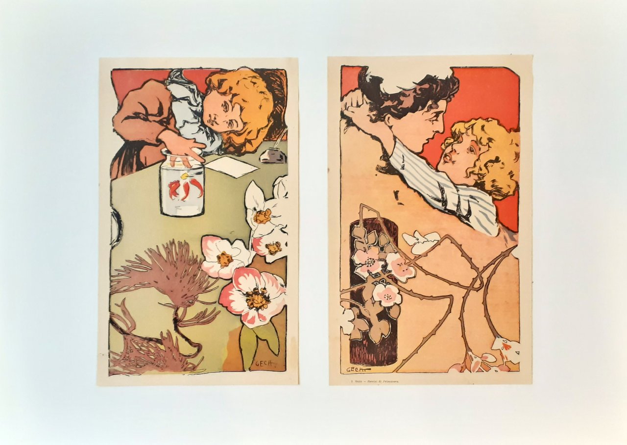 Due illustrazioni di Gech recuperate dal libro incompleto Sorrisi di …