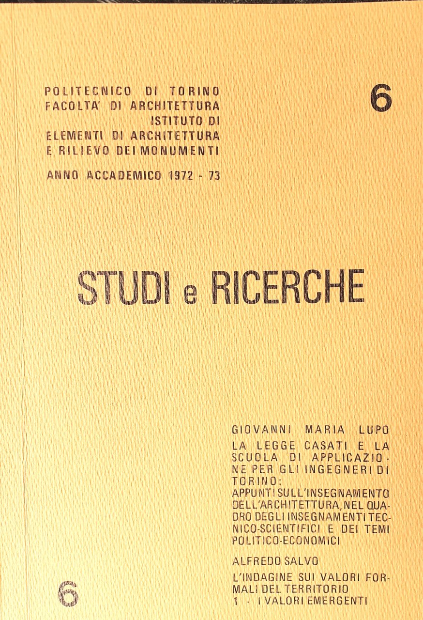Studi e Ricerche 6 Politecnico di Torino 1972