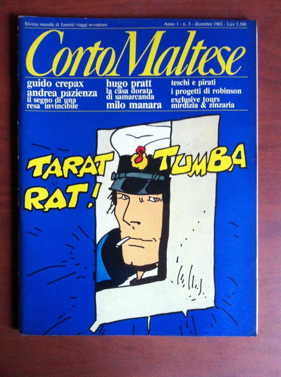 Corto Maltese Anno 1 n^ 3 dicembre 1983 Crepax Pazienza e Manara - E13343