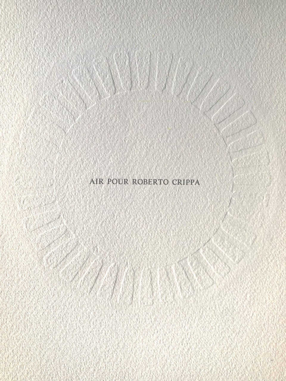 Crippa. Air pour Roberto Crippa