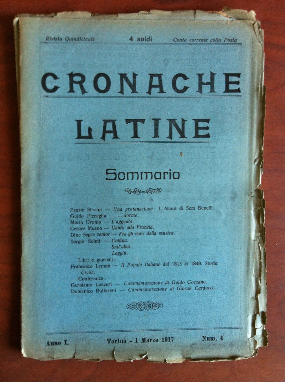Cronache Latine Anno I n^ 2 Gennaio 1917 - E7586