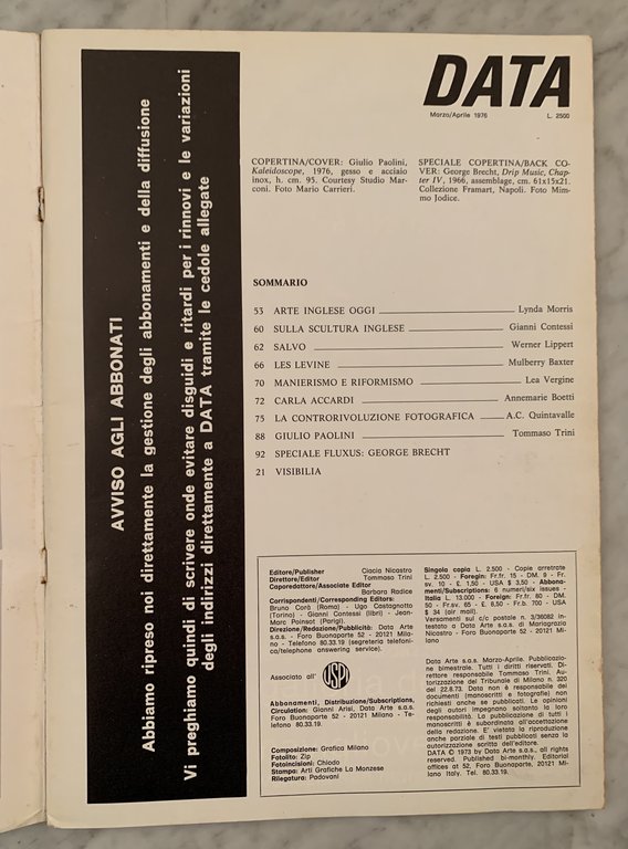 DATA 20. Marzo/Aprile 1976