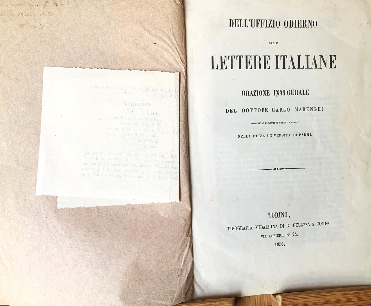 Dell'uffizio odierno delle Lettere Italiane. Orazione inaugurale nella Regia Università …