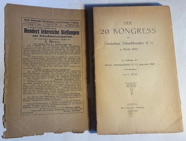 Der 20. Kongress des Deutschen Schachbundes (E. V.) Berlin 1920. …