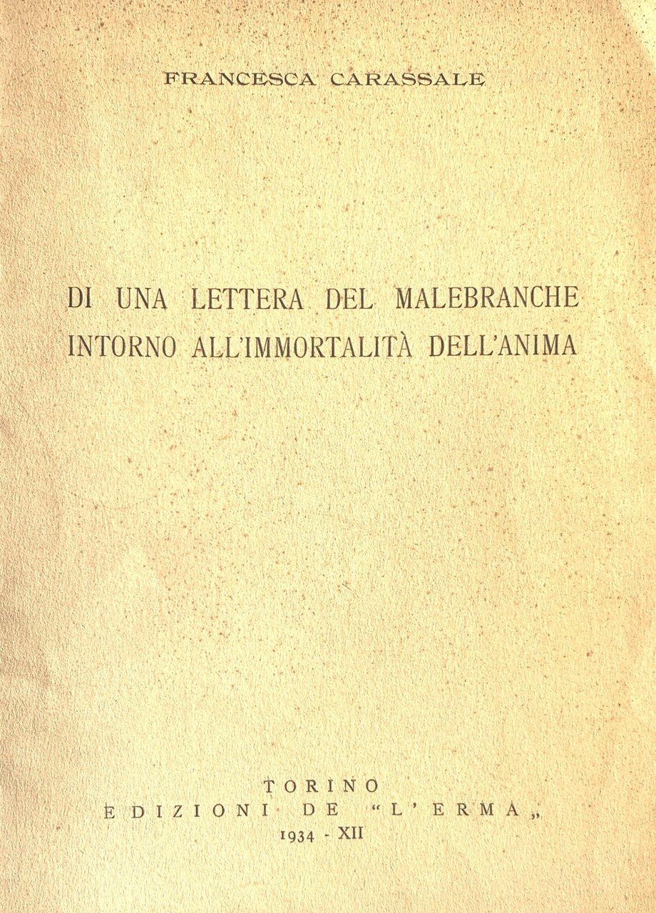 Di una lettera del Malebranche intorno all'immortalità dell'anima | Immagine principale