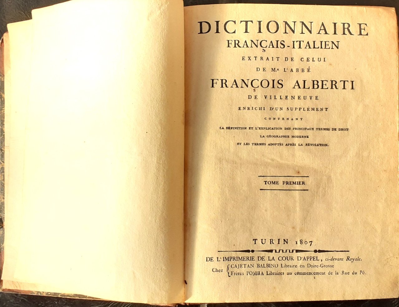 Dictionnaire - Tomo primo Francois - Italien e Italiano - …