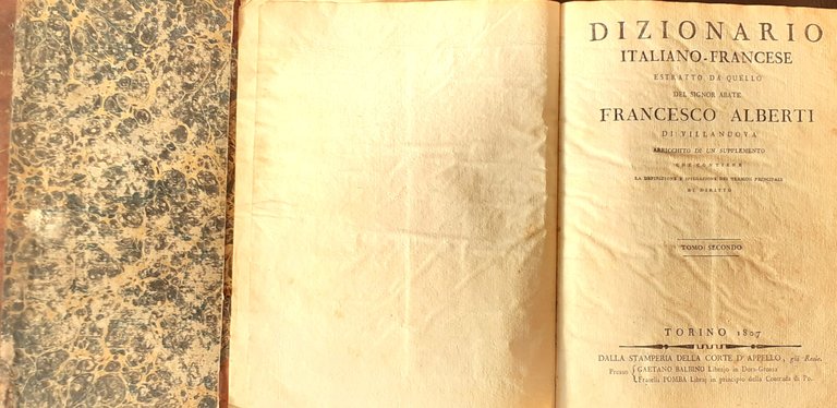 Dictionnaire - Tomo primo Francois - Italien e Italiano - …