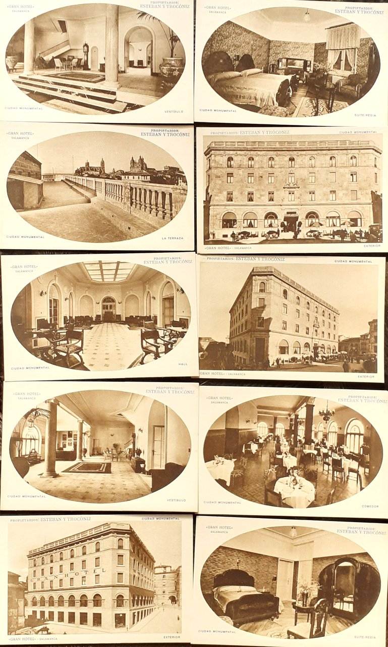 Dieci Cartoline Pubblicitarie Gran Hotel Salamanca anni '30 | Immagine principale