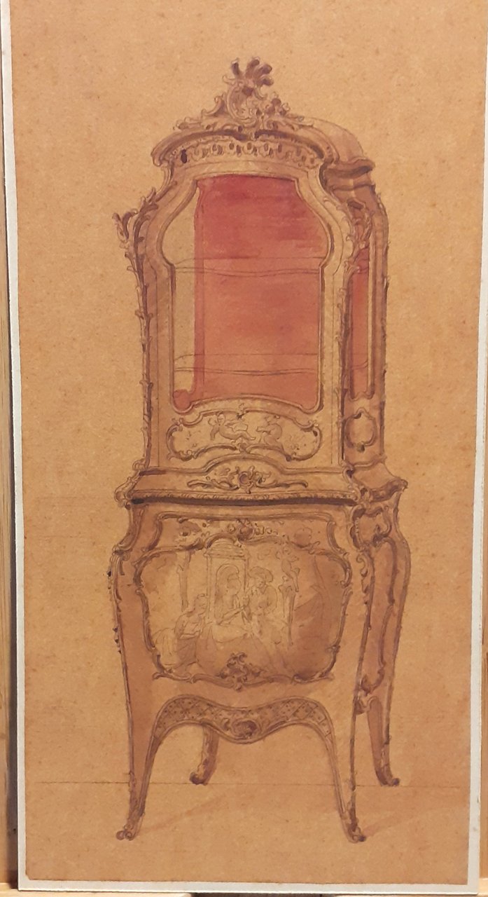 Disegno originale Ebanisteria Torinese 1890 circa