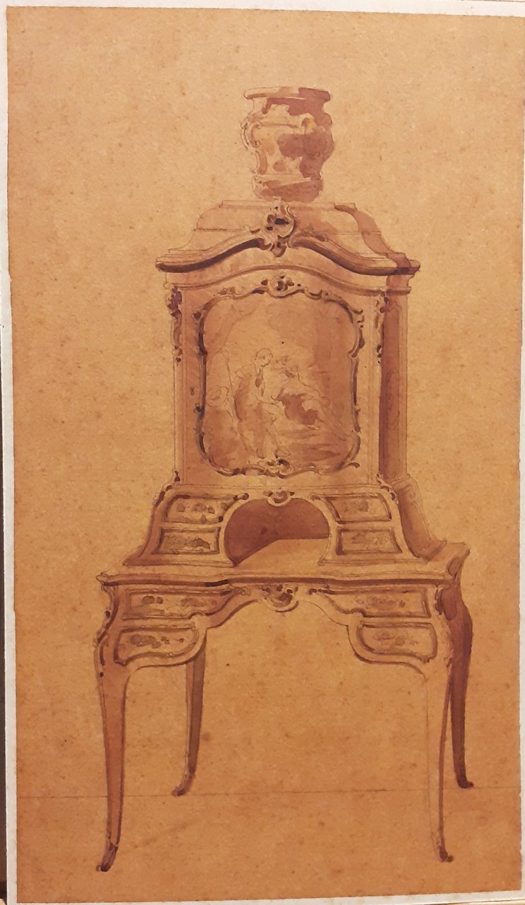 Disegno originale Ebanisteria Torinese 1890 circa