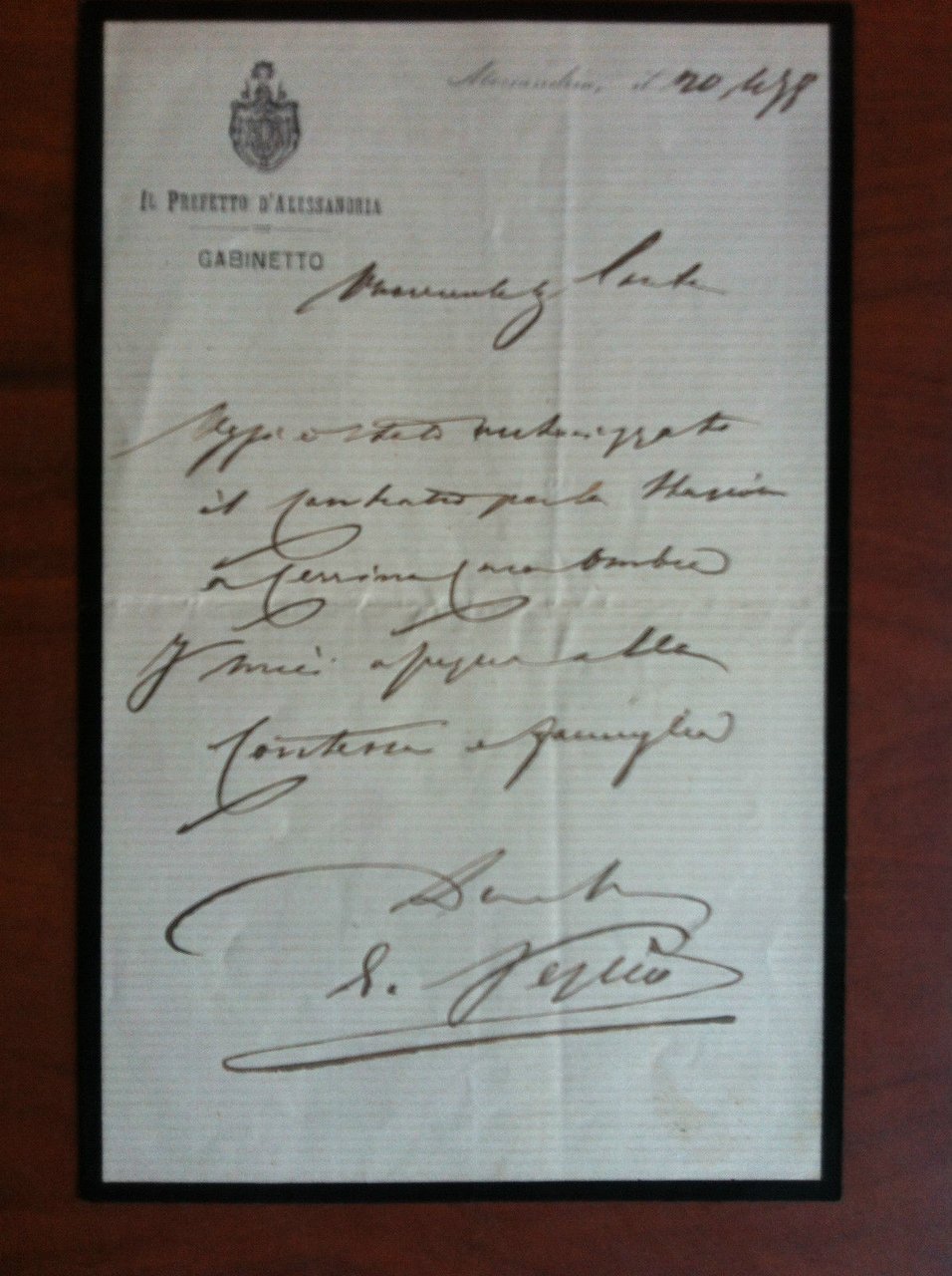 Documento originale '800 Prefetto di Alessandria Gabinetto - E11447