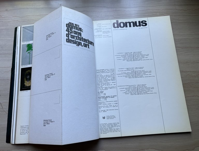 domus architettura arredamento arte 525 agosto 8/1973