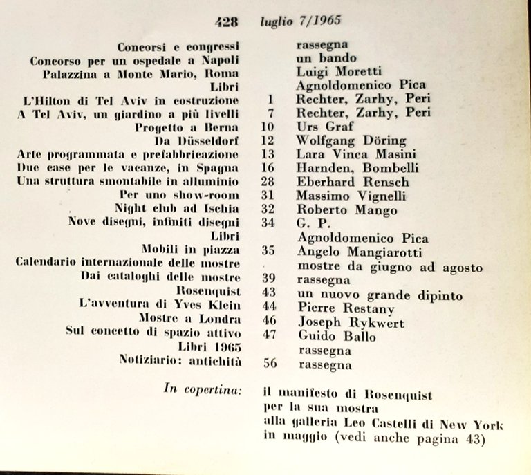 Domus Architettura arredamento arte N^ 428 luglio 1965