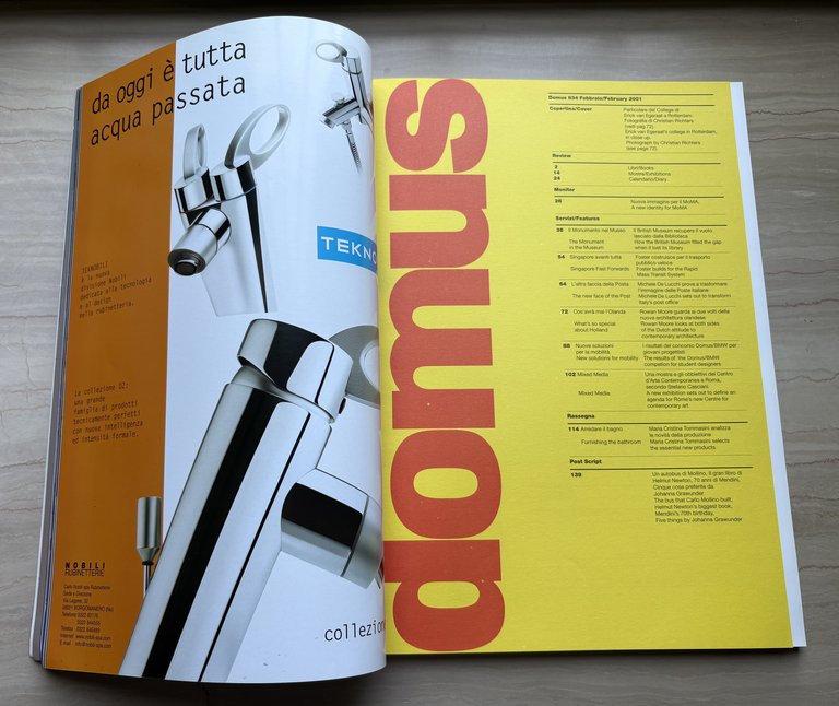 domus. Architettura/Design/Arte/Comunicazione / Architecture/Design/Art/Communication Febbraio / February 2001 N. 834