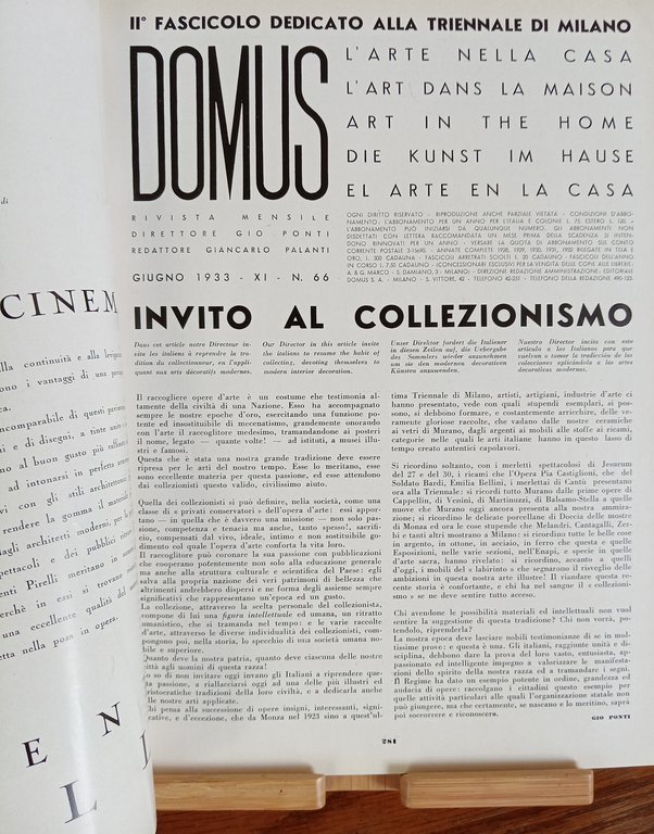 DOMUS L'arte nella casa speciale triennale di Milano 1933