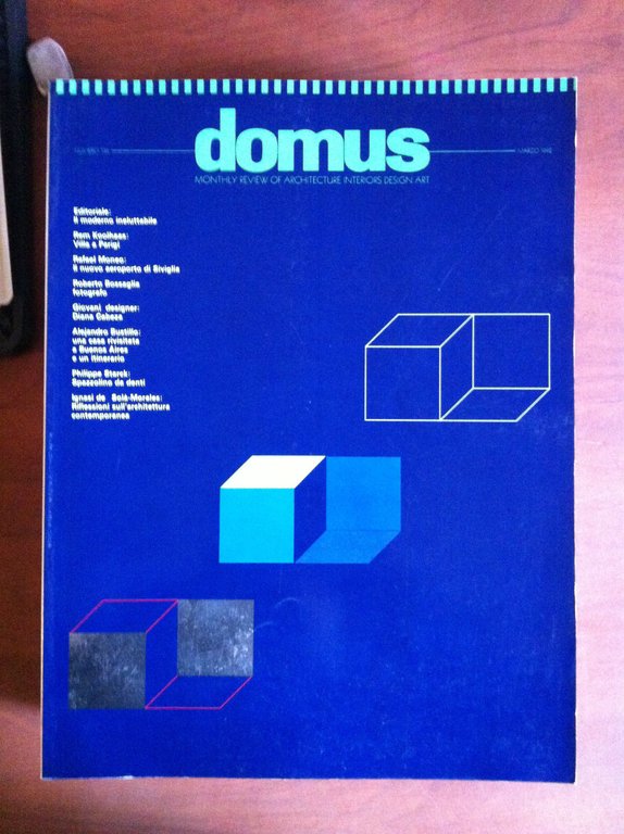 Domus n^ 736 Marzo 1992 Fondata Gio Ponti 1928 Cover: Rolf Muller - E9778