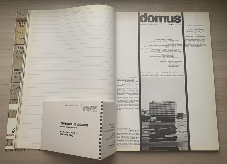 domus rivista mensile architettura arredamento arte 437 aprile 4/1966