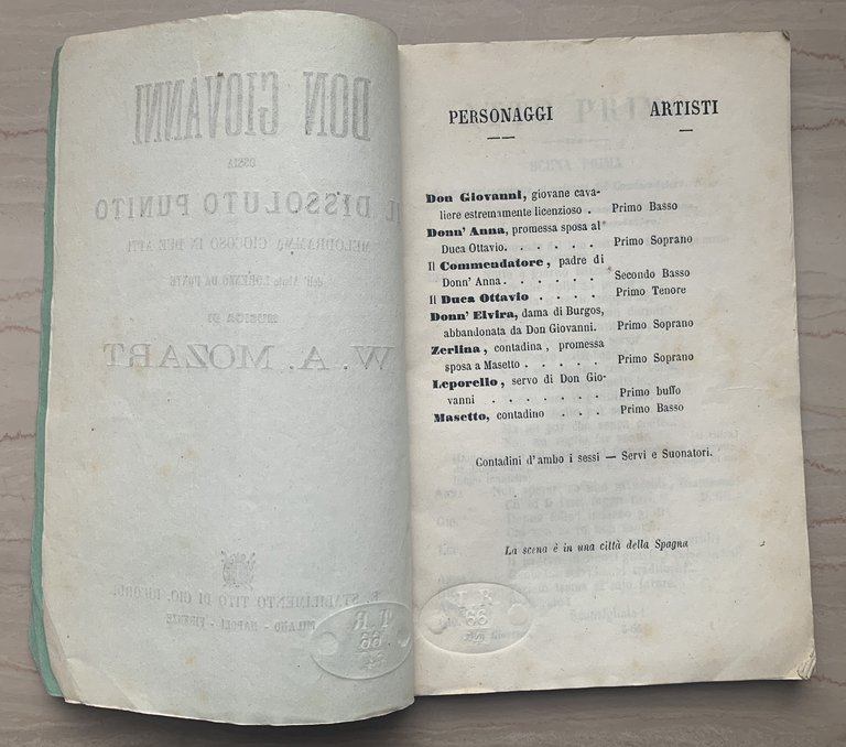Don Giovanni ossia Il dissoluto punito. Melodramma giocoso in due …