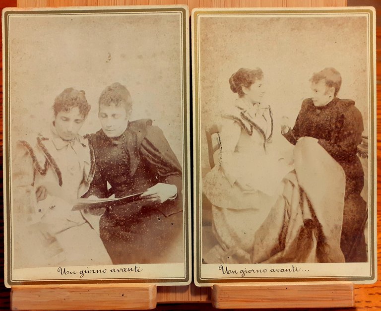 Due Albumine formato Cabinet titolo "Un giorno avanti" fotografo G.T. Palermo