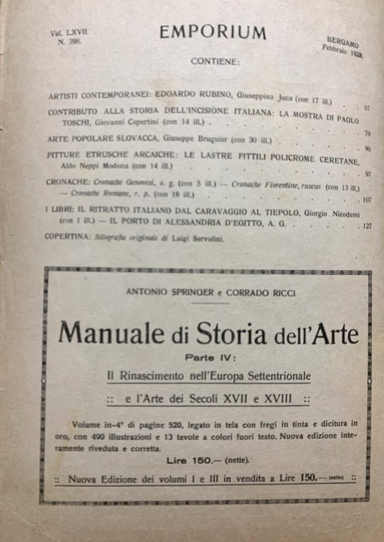 EMPORIUM rivista mensile d'Arte e di coltura N^ 398 del …